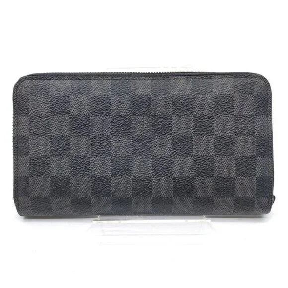 Authentic Louis Vuitton Organizer Damier Graphite Zippy Wallet 335-033022